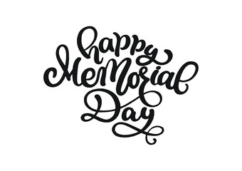 Naklejka na ściany i meble Happy Memorial Day Calligraphy Font + US Memorial Day Printable Text