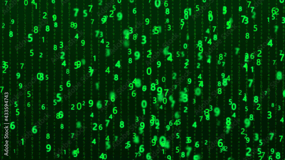 Leinwandbilder Digital background. Big data. Hacker concept. Abstract matrix. Computer generated many numbers. 3D rendering
