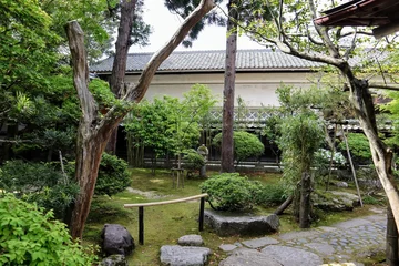 Fotobehang 日本の古い家の庭の風景 © masamasa3