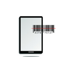 image of a smartphone with a barcode next to it