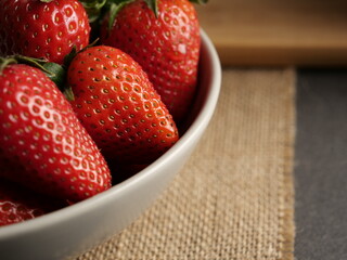 Strawberries on a trill close up