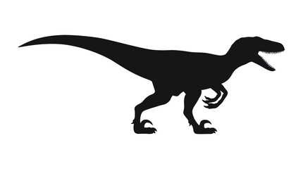 Velociraptor silhouette icon sign, Raptor dinosaurs symbol design,  Isolated on white background, Vector illustration - obrazy, fototapety, plakaty