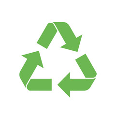 Obraz premium Recycle triangle shape icon, Green recycling rotation arrow sign, Reusable ecological preservation concept, Isolated on white background, Vector illustration