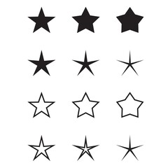 Star set. Star collection. Basic stars art