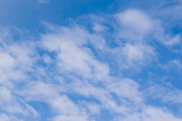 Blue sky with white clouds, copy space, background with place for text