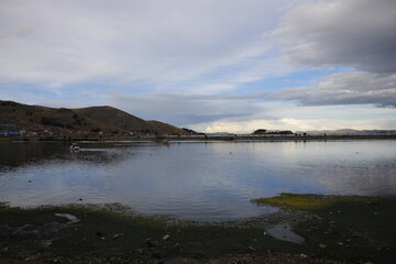 sunset over the lake