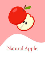 Template with the image of a red apple for use in web design