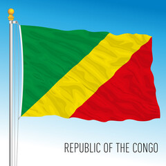 Congo republic official national flag, african country, vector illustration