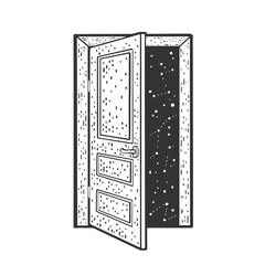 open door to space sketch raster illustration