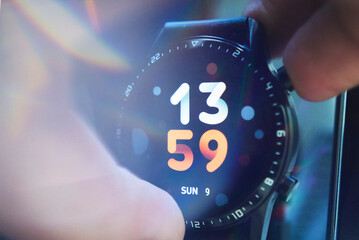 stopwatch in hand
