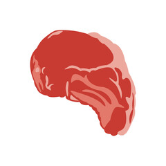 The freshest raw meat steak on a white background.