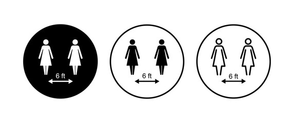 Social distancing icon set. social distance icon. self quarantine sign