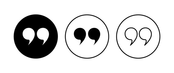 Quote icon set. Quotation mark symbol.