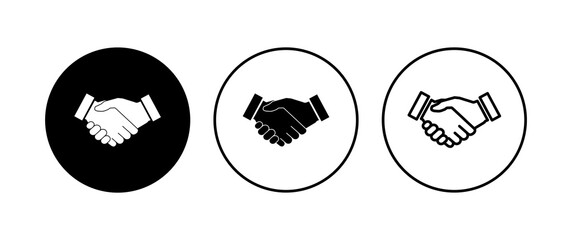 Handshake icon set. business handshake. contact agreement