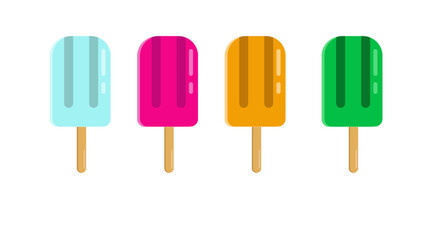set of ice cream popsicle