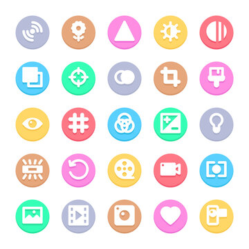 Circle color glyph icons for camera.
