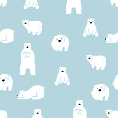 cute polar bears seamless pattern