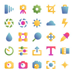 Gradient color icons for camera.