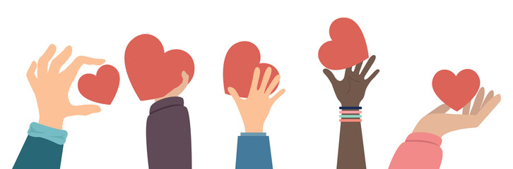 hands Concept of charity and donation vector