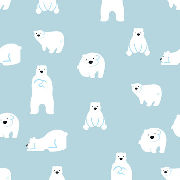 cute polar bears seamless pattern