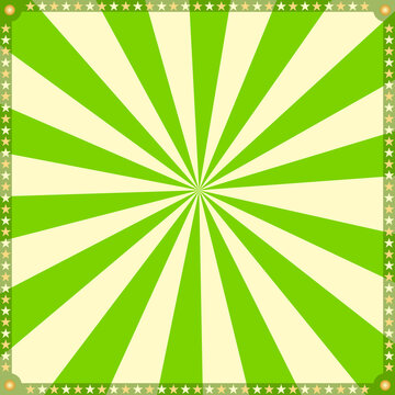 Vintage green circus background template. Vector illustration	