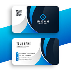 company business card in blue color