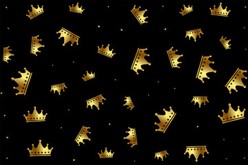 golden crowns pattern background design