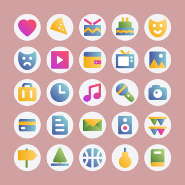 Gradient color icons for christmas.
