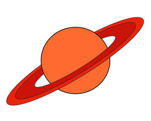 Saturn icon isolated on white background. Vector illustration. © Inna