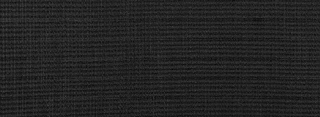 Panorama of Black linen texture and background seamless or white fabric texture