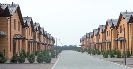 New houses. two rows of town houses