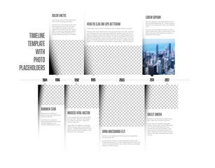 Simple infographic timeline template with photo placeholders