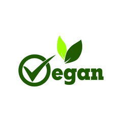 Vegan organic logo icon badge design. Vector illustration.