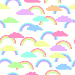 vector pattern with rainbow. flat image of patterns with multicolored rainbows