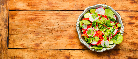 Plate of healthy vegetarian salad,diet menu