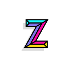 Colorful Vector Chisel Letter Z