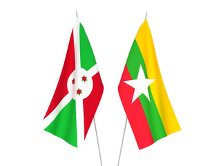 Myanmar and Burundi flags