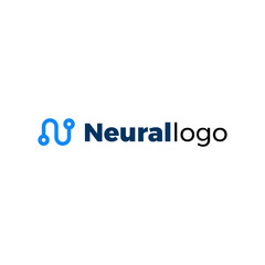 Naklejka na ściany i meble Vector Logo Artificial Intelligence Neural Connection