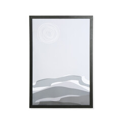 Beautiful abstract painting in frame isolated on white