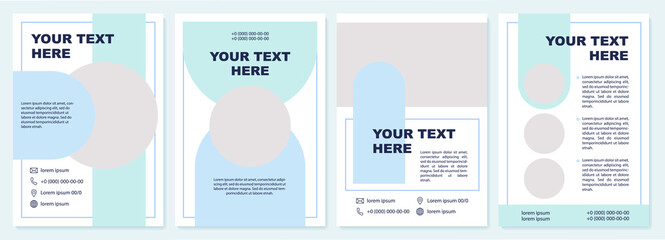 Project content blue circular brochure template. Flyer, booklet, leaflet print, cover design with copy space. Your text here. Vector layouts for magazines, annual reports, advertising posters