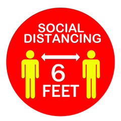 Social distancing icon, symbol, 