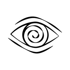 All Seeing Eye. Providence magic symbol in boho style. Astrology, occult and tribal, esoteric and alchemy sign. Vector