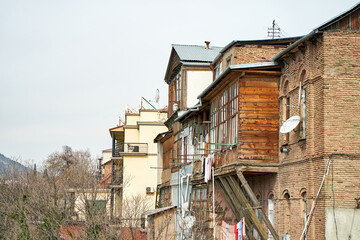 Authentic architecture of a cozy area of the old city of Tbilisi