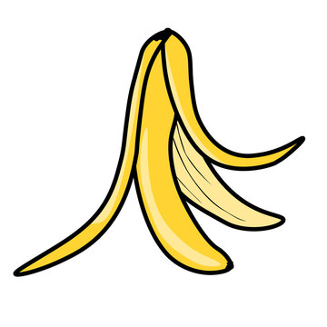 Banana peel in vector drawing