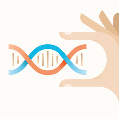 DNA (Deoxyribonucleic acid) molecule in scientist hand. Concepts: genetic code, genes, genomes, gmo, cloning, nutrition, amino acids, nutrients, bodybuilding, nanotechnology, innovation, medicine test