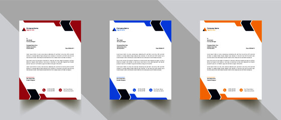 Modern And Clean Letterhead Design Template Business Style Professional Template Design Creative Business Letterhead Design Template for your business, with color variation 