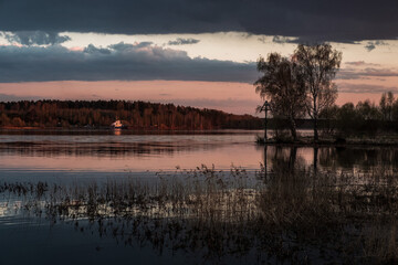 Sunset on the Volga River in Myshkin