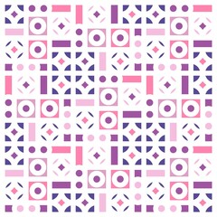 Beautiful of Colorful Square and Circle , Repeated, Abstract, Illustrator Pattern Wallpaper. Image for Printing on Paper, Wallpaper or Background, Covers, Fabrics