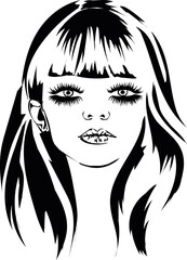 Face bblack and white vector art