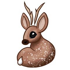 kleines süßes Rehkitz als Illustration für Kinder